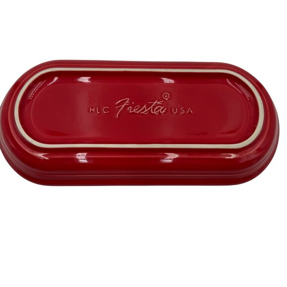 Fiestaware Bread Platter Utility Tray in Scarlet Red - Picture 6 of 10